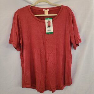 NWT Women's Matty M French Terry T-Shirt Size XL Clay Color NWT Back Split